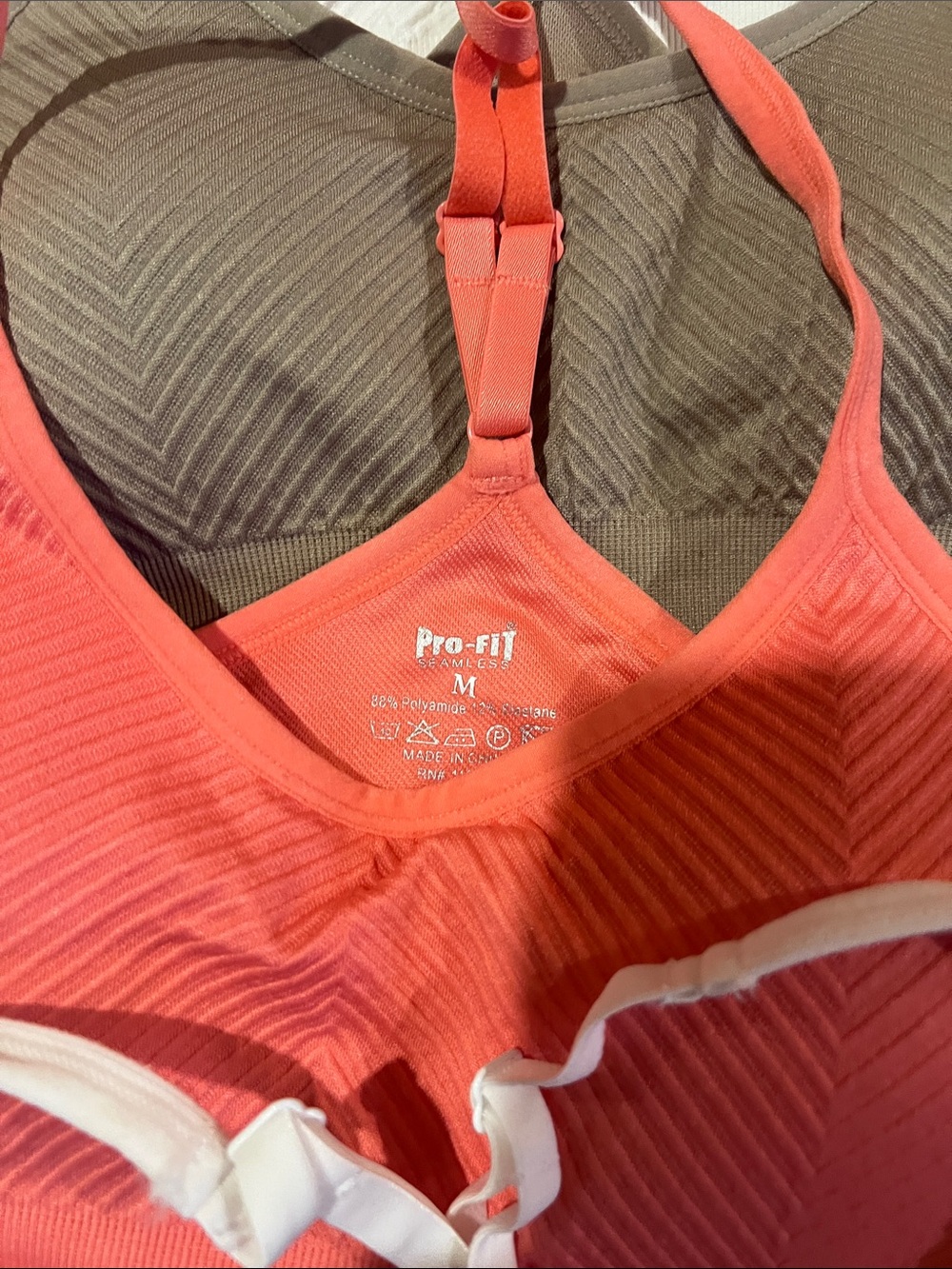 Everyday Seamless Racerback Bralette - White, Coral, Taupe (4 Pack) - Picture 2 of 8